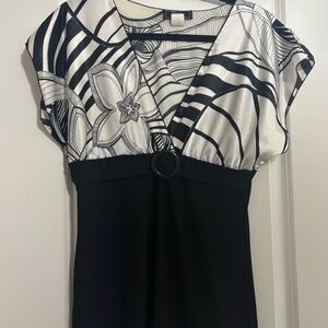 Elegant Black and White Women's Top